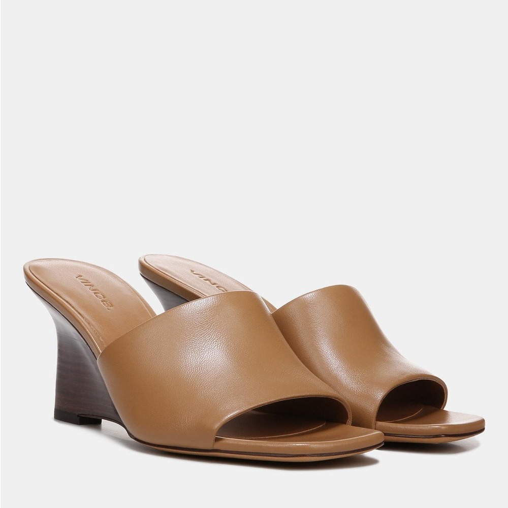 Vince Pia Leather Wedge Sandal